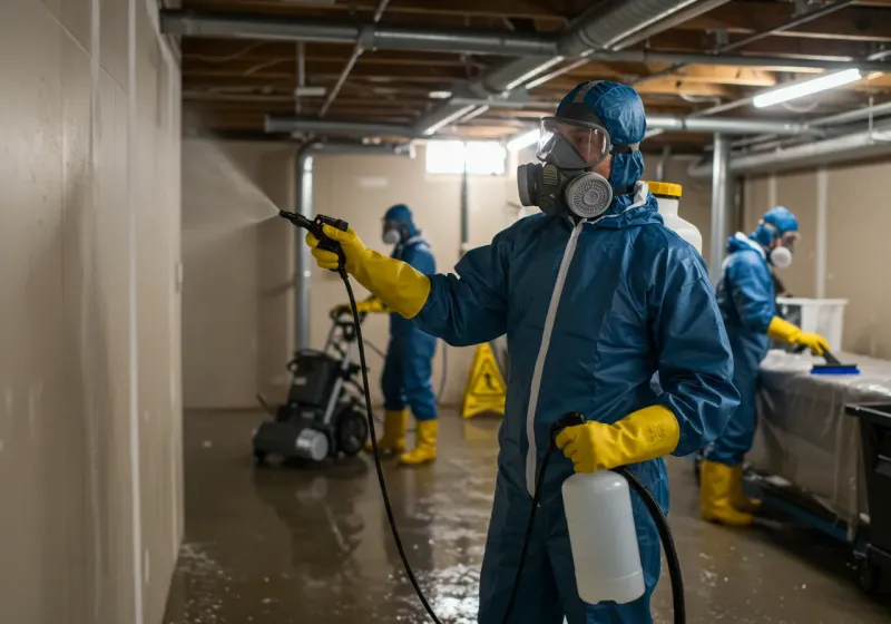 Basement Sanitization and Antimicrobial Treatment process in Churubusco, IN