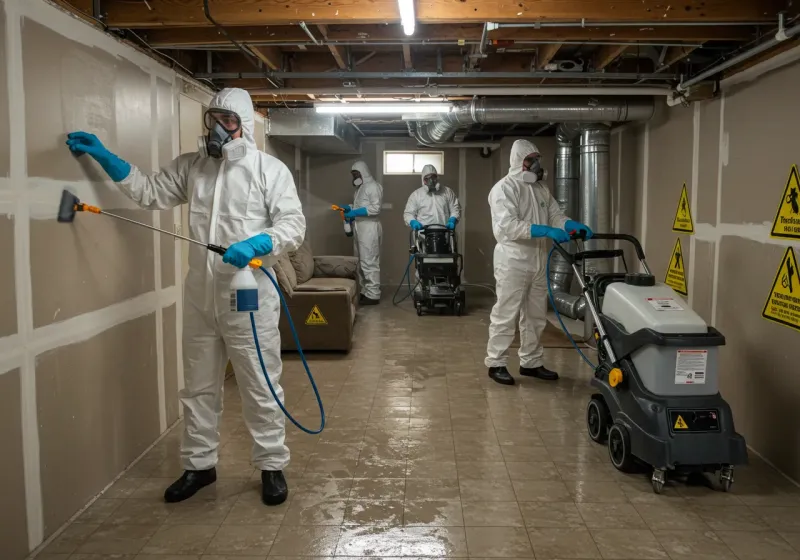 Basement Moisture Removal and Structural Drying process in Churubusco, IN